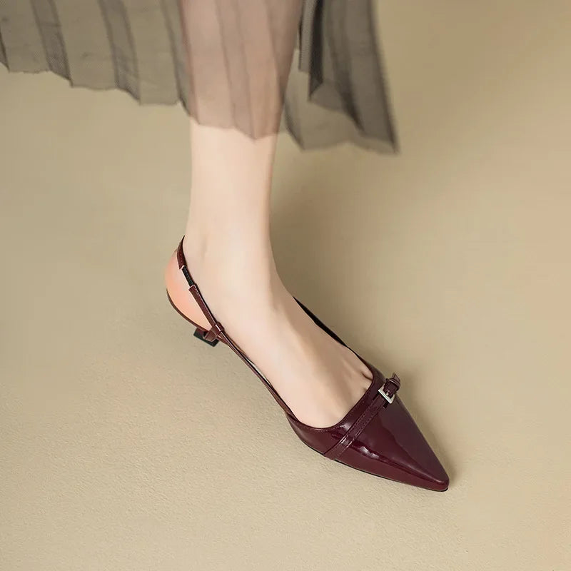 Women's Elegant Pointed Toe Slingback Flats – Minimalist Buckle Strap Dress Shoes, Comfortable Slip-On Shoes for Office, Party & Casual Wear