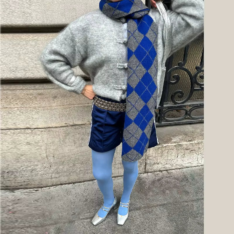 Fuzzy Button Up Cardigan – Women's Long Sleeve Knit Jacket with Mandarin Collar, Toggle Closures and Relaxed Cozy Fit