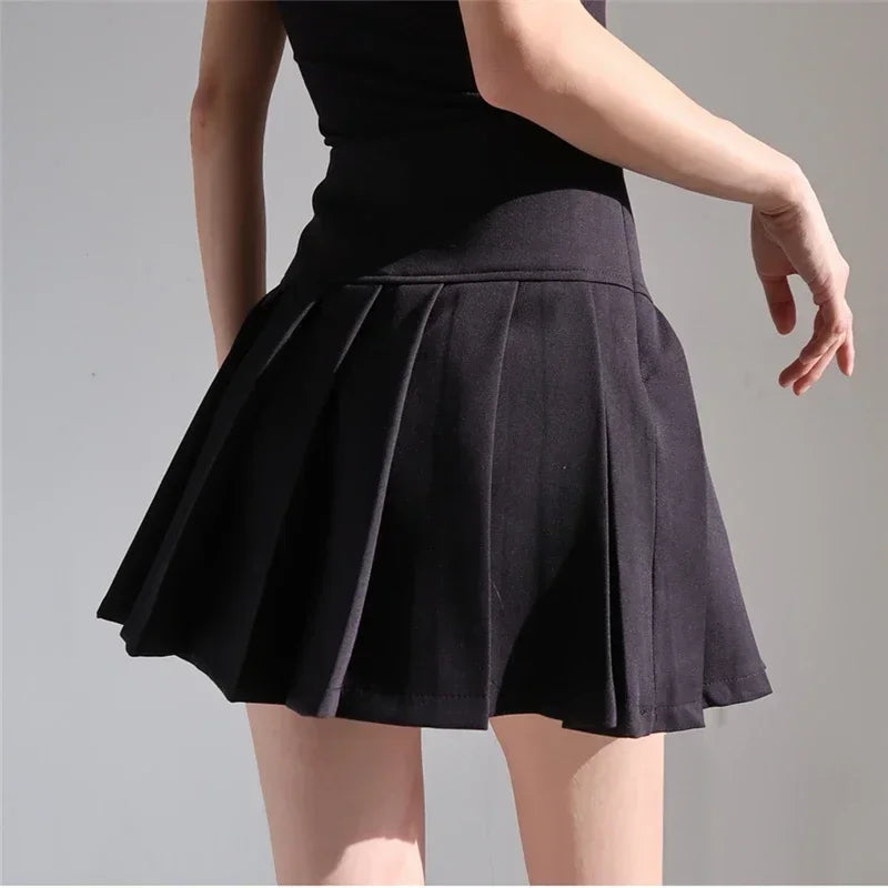 High Waisted Pleated Mini Skirt A Line Tennis Skirt Flared Skater Skirt Preppy Y2K Casual Party School Style