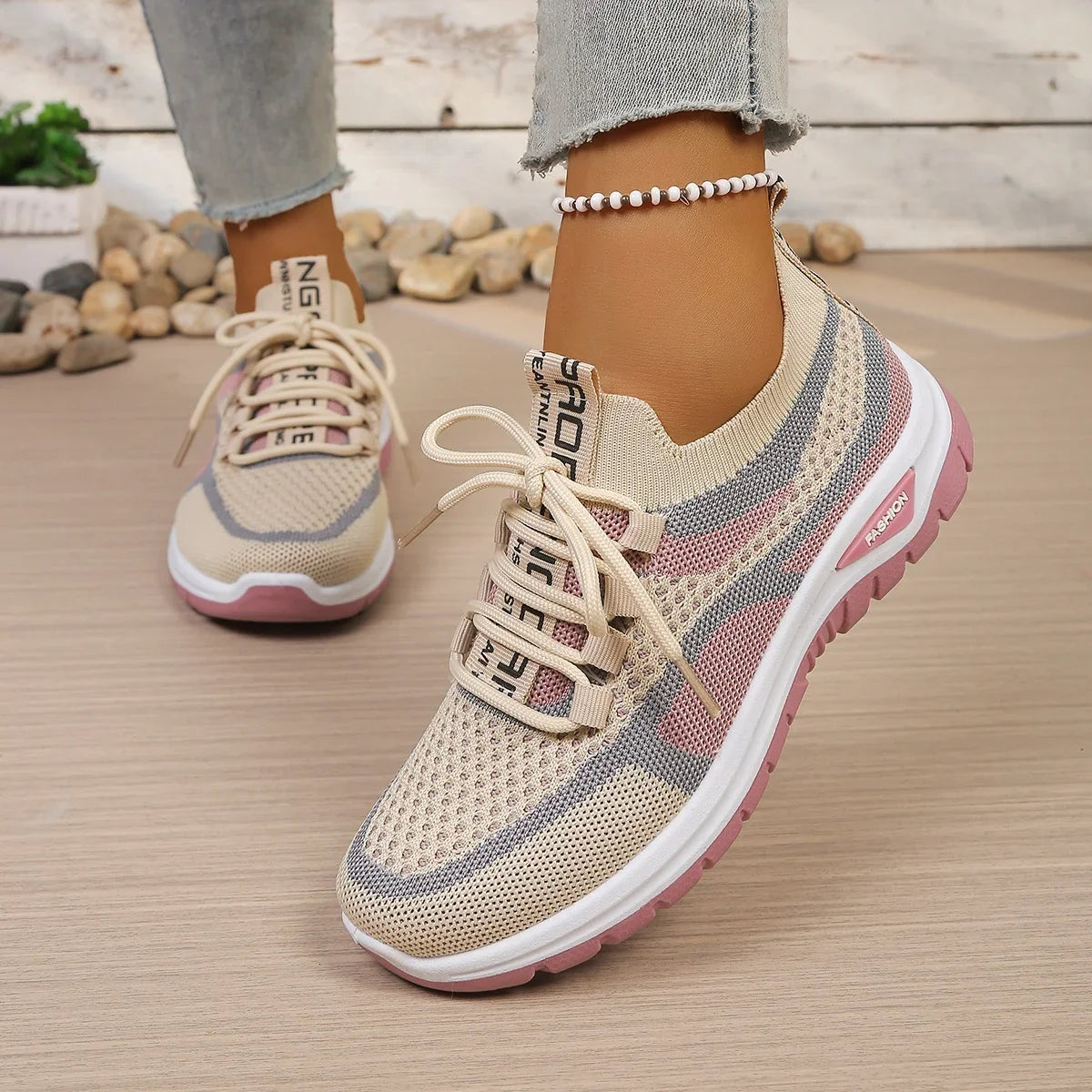 Lace-Up orthopaedic Walking Sneakers | Lightweight Mesh Running Shoes | Cushioned Casual Athletic Sneakers