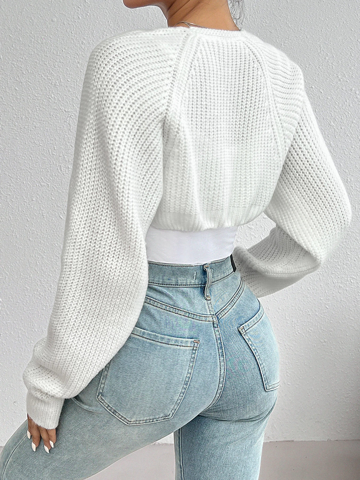 Cropped Knit Cardigan, Open Front Bolero Sweater with Long Sleeves and Ribbed Trim, Chic Layering Top for Casual Outfits