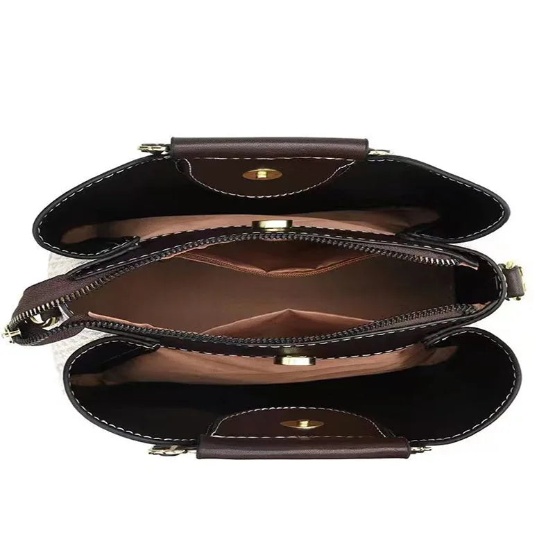 Monogram Tote Handbag, Structured Top Handle Shoulder Purse with Adjustable Crossbody Strap, Elegant Carryall Bag for Work, Shopping & Travel