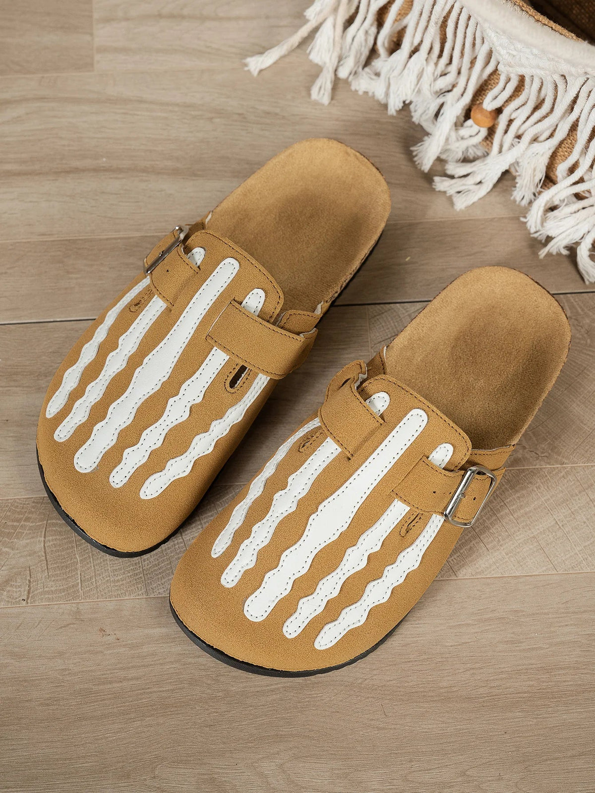 Embroidered orthopaedic Slide Sandals | Buckle Strap Espadrille Mules | Comfortable Casual Summer Shoes