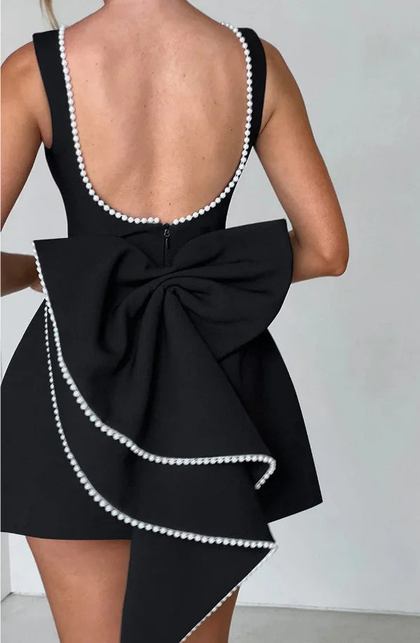 Sleeveless A-Line Mini Dress – Round Neck Flared Swing Dress with Relaxed Silhouette for Casual Outings, Brunch, Office & Parties