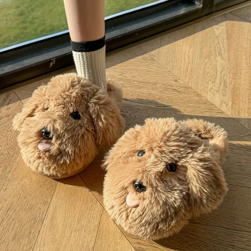 Plush Bear Slippers | Cute Fuzzy House Slippers | Cozy Animal Slip-On Shoes
