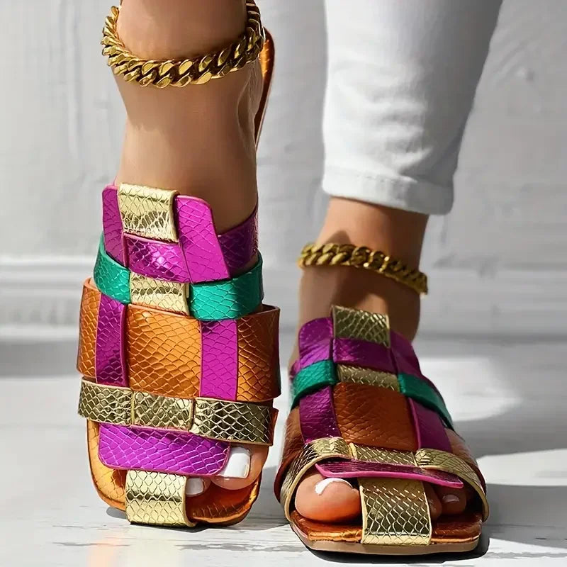 Strappy Flat Sandals | Buckle Ankle Strap Summer Shoes | Gladiator Style Casual Sandals