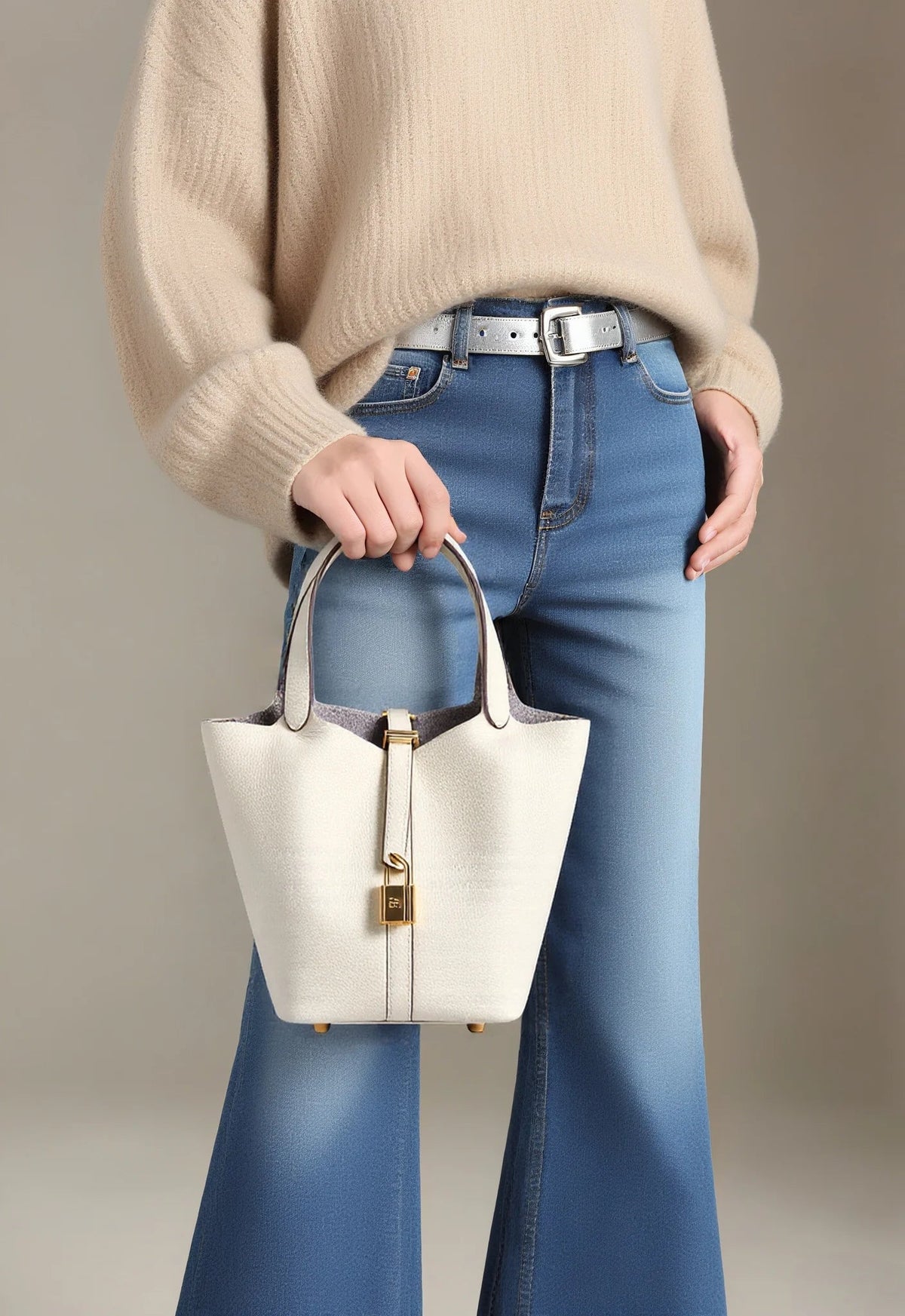 Women's Structured Tote Bag, Elegant Leather Handbag, Large Shoulder Purse with Top Handles, Zipper Closure & Work Bag