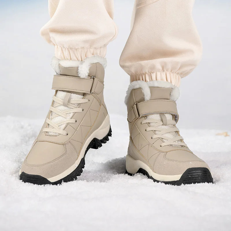 Faux Fur Lined Winter Boots | Lace-Up Platform Snow Booties | Chunky Sole Insulated Outdoor Shoes