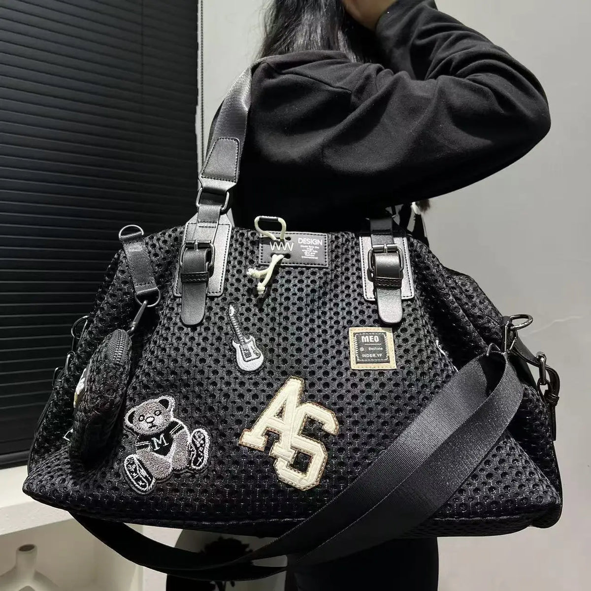 Embellished Boston Handbag, Studded Mini Satchel Purse with Decorative Charms, Top Handle Shoulder & Crossbody Bag for Casual Everyday Style