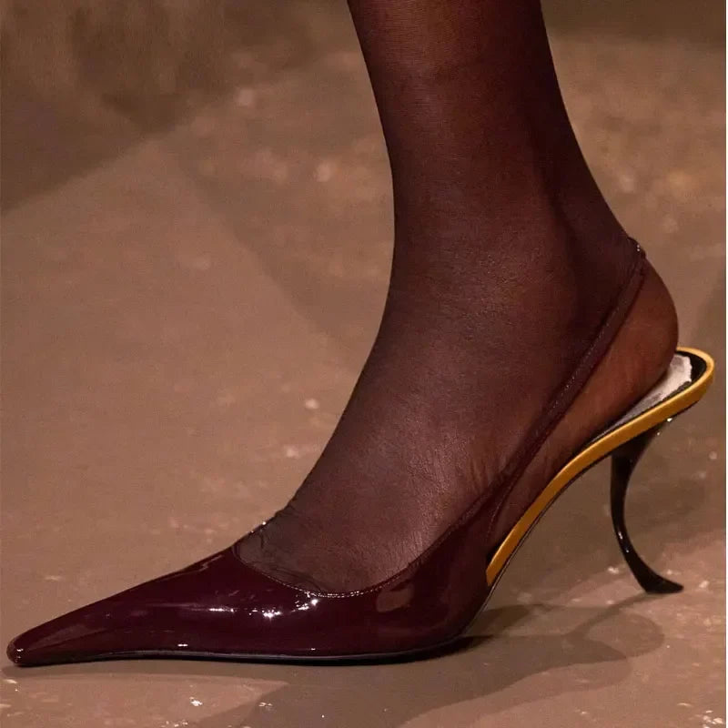 Pointed Toe Slingback Heels | Stiletto Kitten Heel Pumps | Elegant High Heel Dress Shoes