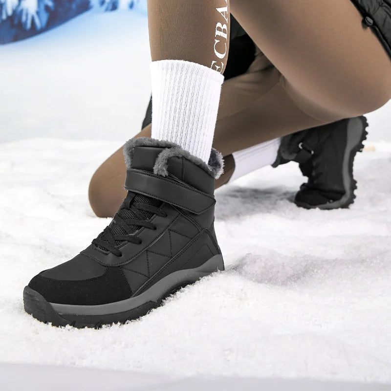 Faux Fur Lined Winter Boots | Lace-Up Platform Snow Booties | Chunky Sole Insulated Outdoor Shoes