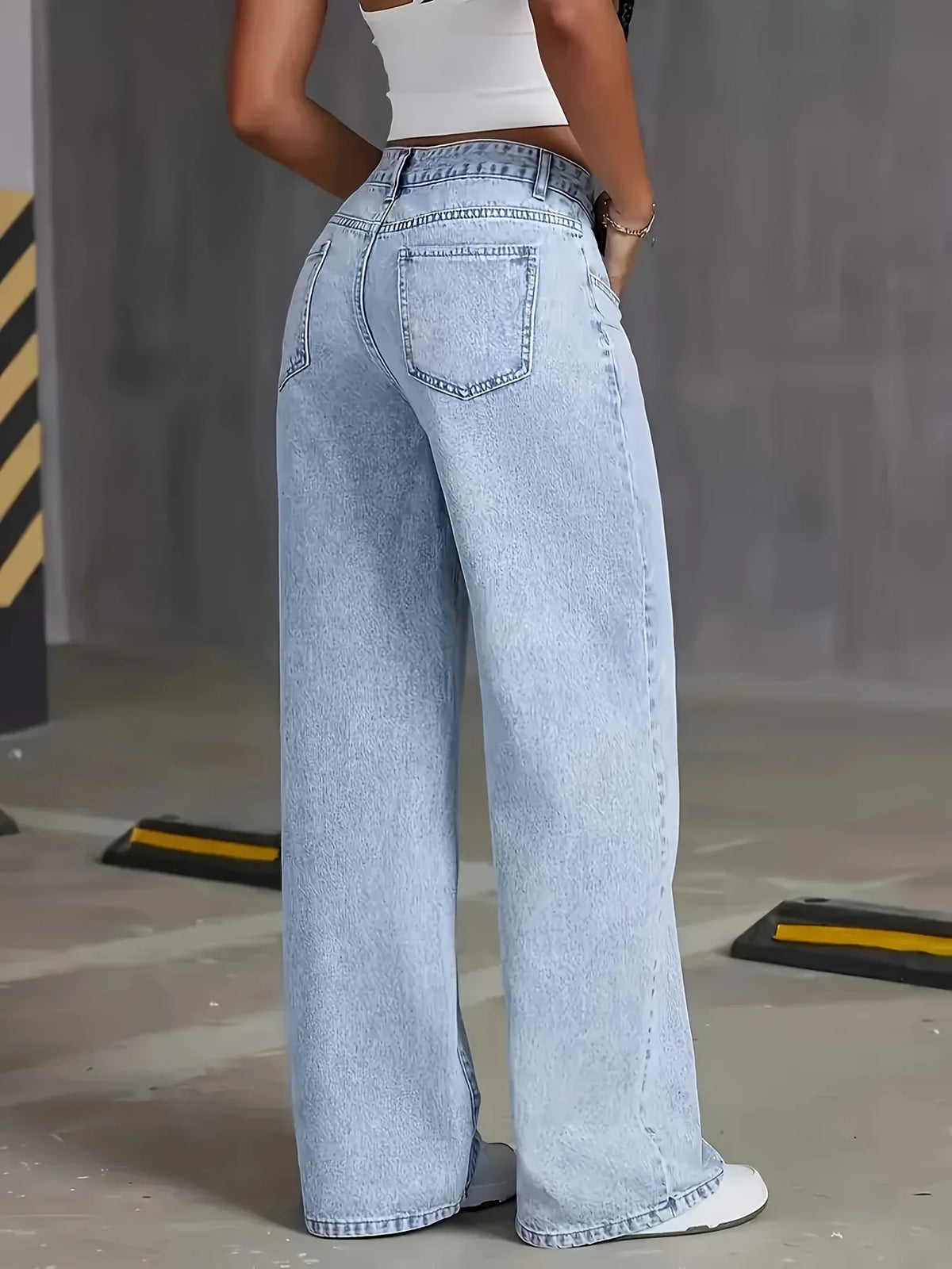 High Waisted Wide Leg Jeans Loose Fit Baggy Denim Pants Full Length Relaxed Casual Streetwear Vintage Trousers