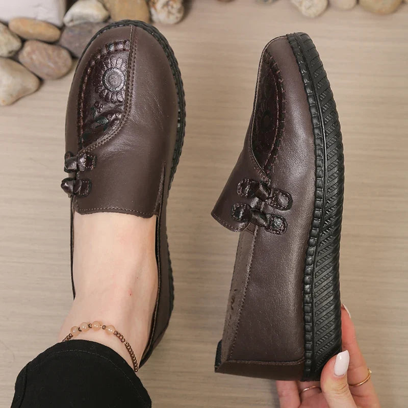 Embroidered Loafers | Lace Detail Slip-On Platform Shoes | Comfortable Casual Dress Shoes