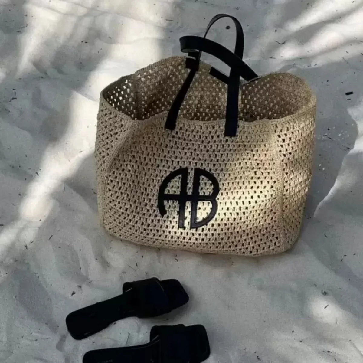 Woven Tote Bag, Large Straw Shoulder Handbag with Textured Open-Weave Design, Spacious Summer Beach Purse for Travel, Shopping & Everyday Use