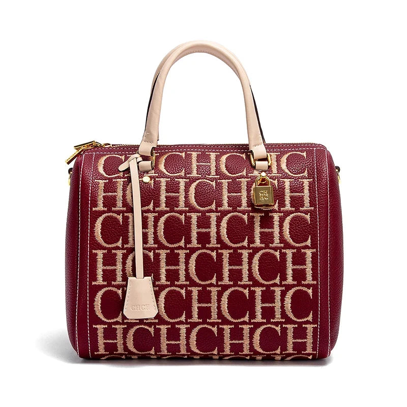 Monogram Print Tote Handbag, Structured Shoulder Purse with Top Handles, Elegant Large Work Bag for Office, Shopping, Travel & Everyday Use