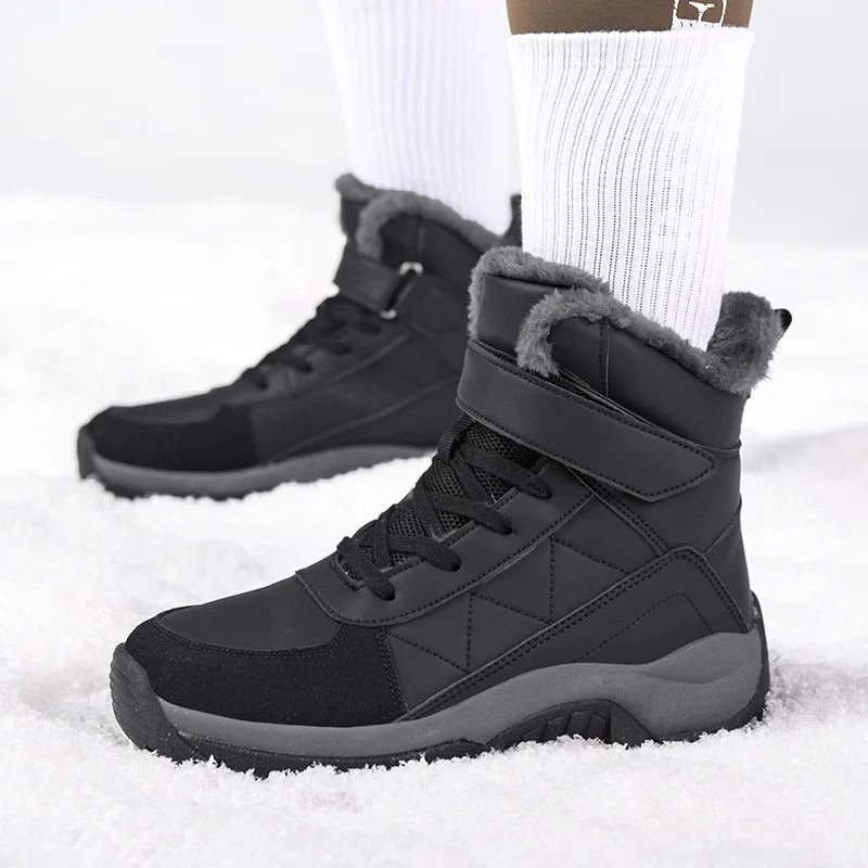 Faux Fur Lined Winter Boots | Lace-Up Platform Snow Booties | Chunky Sole Insulated Outdoor Shoes