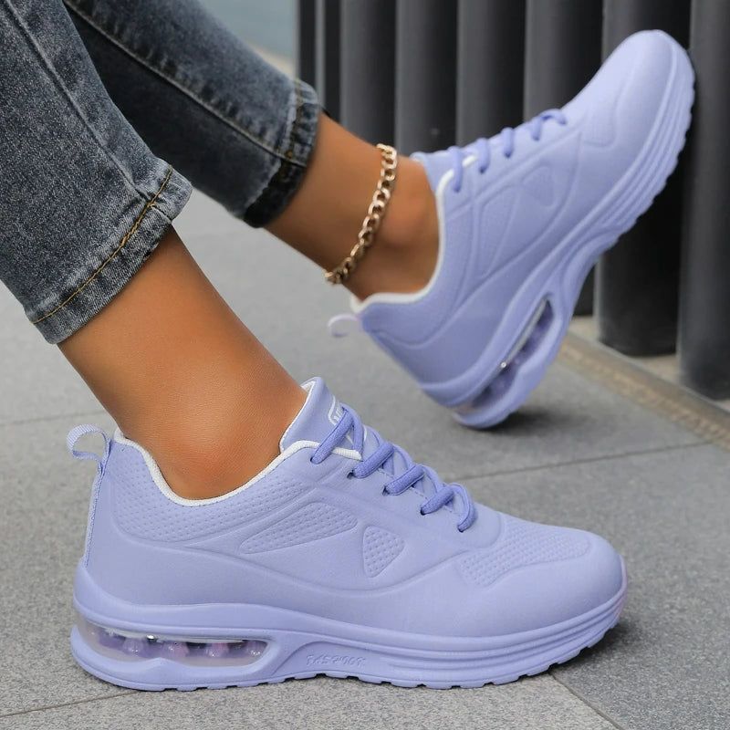 Platform Running Shoes | Cushioned Lace Up Sneakers | Lightweight Casual Athletic Walking Shoes
