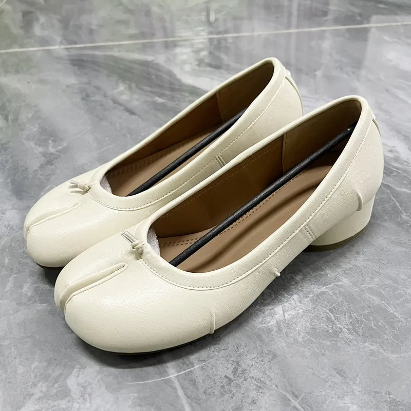 Round Toe Ballet Flats | Low Block Heel Pumps | Classic Slip-On Dress Shoes