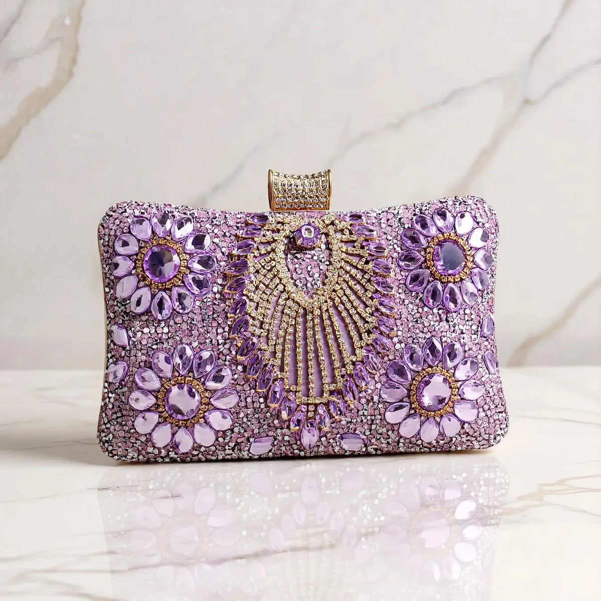 Beaded Evening Clutch Bag, Ornate Embellished Handbag with Intricate Floral Design, Elegant Frame Purse for Weddings, Parties & Formal Events
