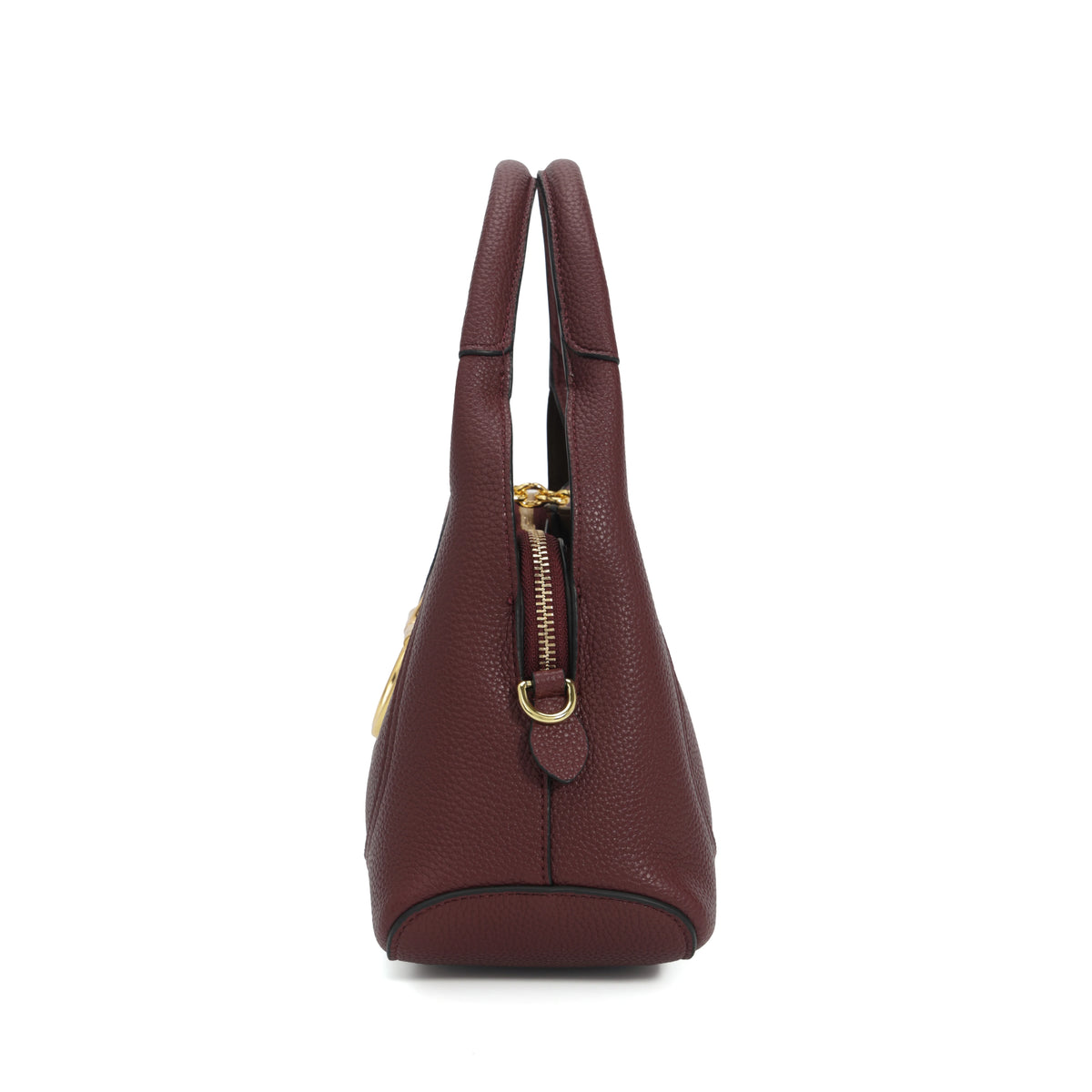 Structured Top Handle Handbag, Elegant Satchel with Adjustable Shoulder Strap & Statement Metal Detail, Classic Purse for Work, Dates & Everyday Use