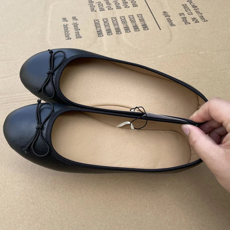 Bow Ballet Flats | Round Toe Slip-On Shoes | Classic Comfortable Casual Dress Flats