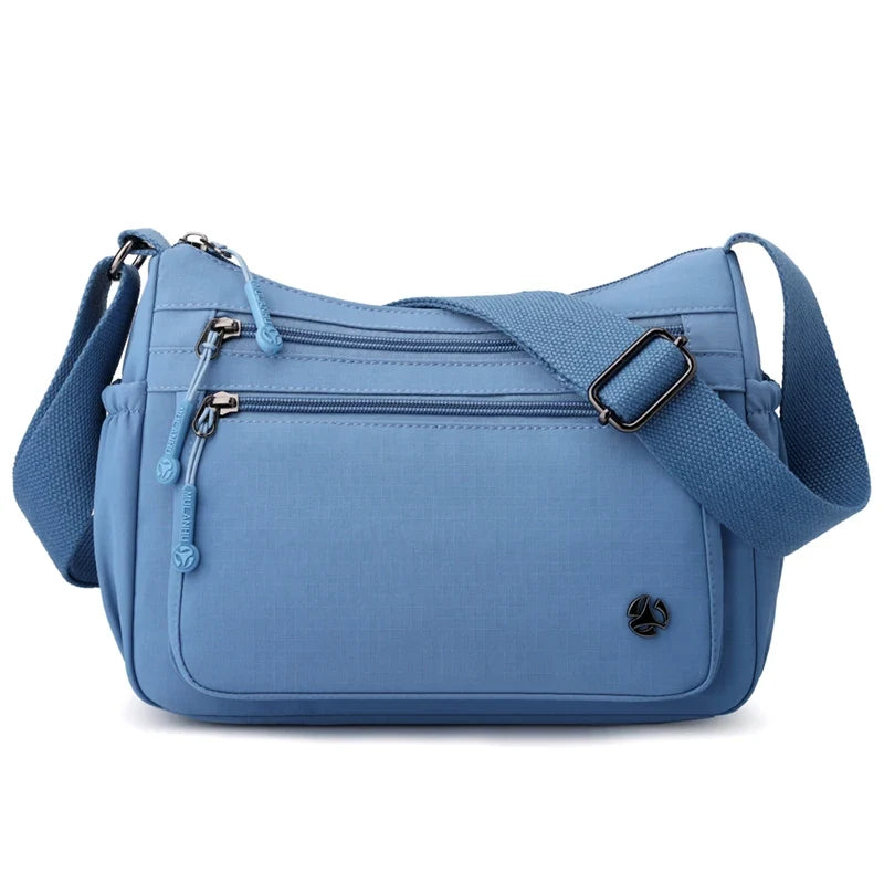 Crossbody Messenger Bag, Lightweight Shoulder Purse with Multiple Zipper Pockets, Adjustable Wide Strap, Casual Everyday Travel Handbag