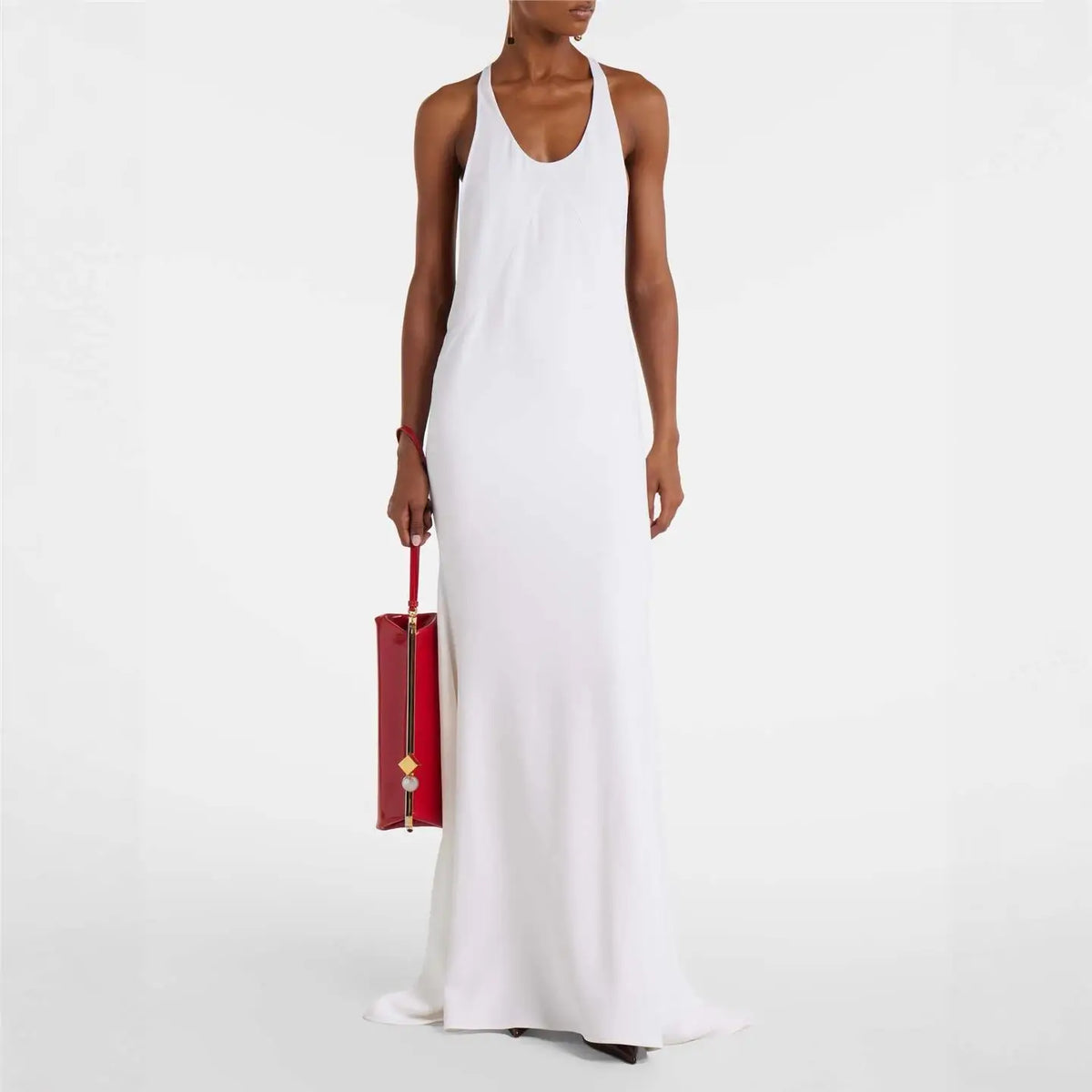 Sleeveless Maxi Dress – Scoop Neck A-Line Dress with Relaxed Silhouette, Flowing Floor-Length Skirt and Minimalist Design for Summer & Resort Wear