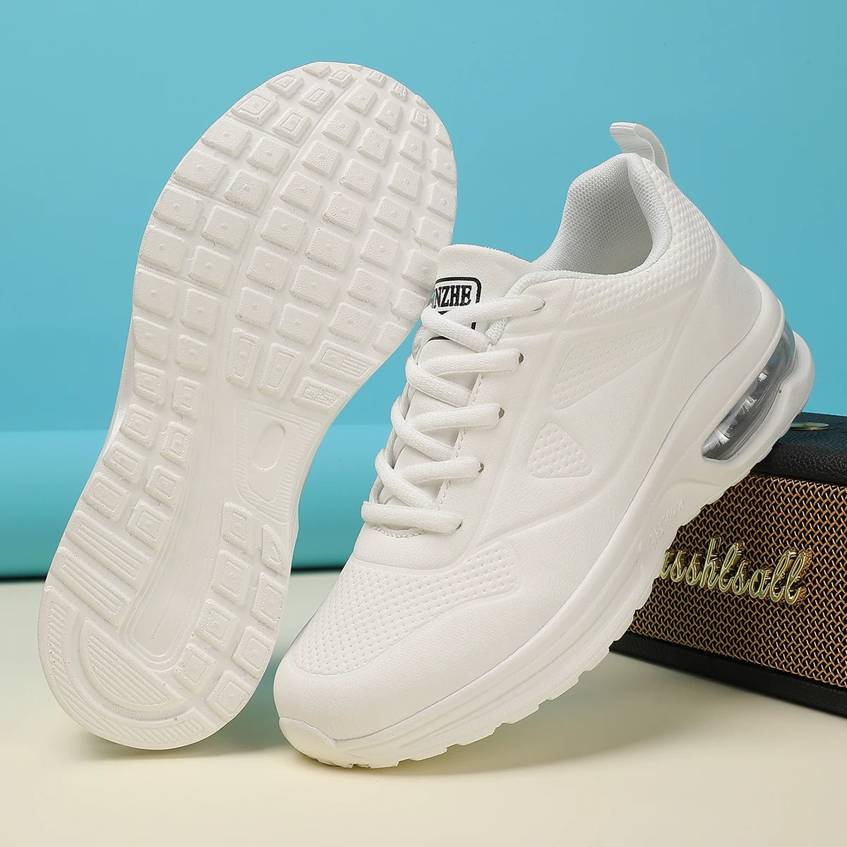 Platform Running Shoes | Cushioned Lace Up Sneakers | Lightweight Casual Athletic Walking Shoes