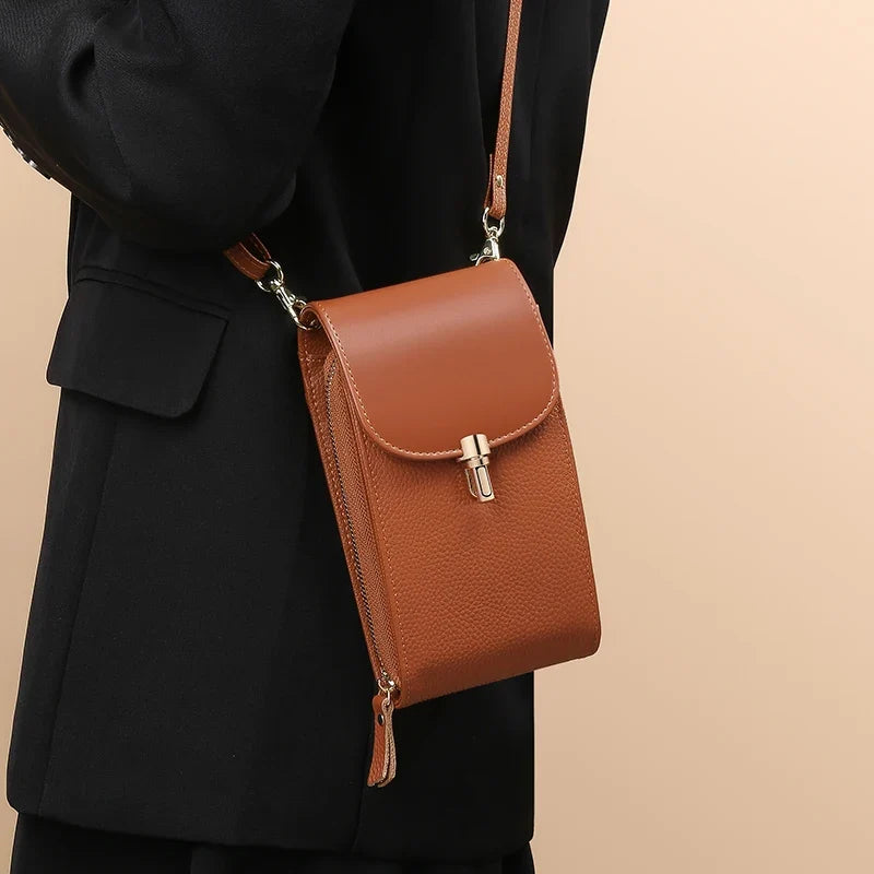 Women's Mini Crossbody Bag, Small Leather Cell Phone Purse, Compact Shoulder Bag with Adjustable Strap for Travel & Everyday Use