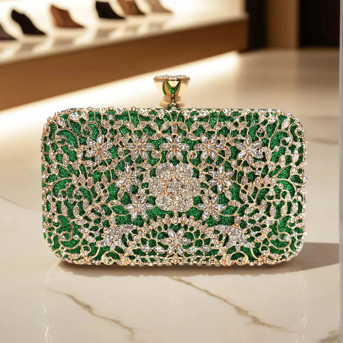 Embellished Evening Clutch Bag, Ornate Beaded Handbag with Vintage Frame Closure, Elegant Formal Purse for Weddings, Parties & Special Occasions