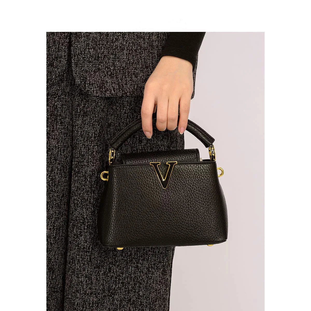 Structured Top Handle Handbag, Elegant Minimalist Satchel with Adjustable Shoulder Strap, Chic Everyday Purse for Work, Dates, Shopping & Travel