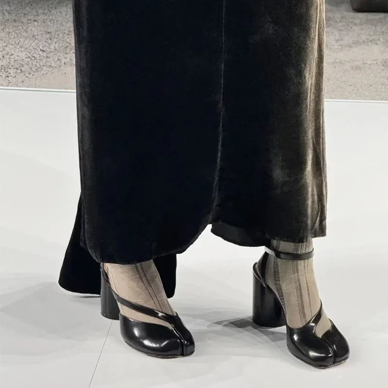 Patent Mary Jane Flats | Glossy Slingback Shoes | Square Toe Low Heel Dress Flats