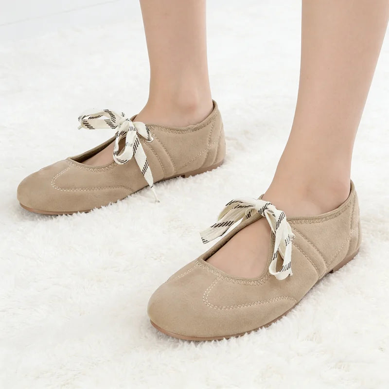 Bow Mary Jane Flats | T-Strap Ballet Shoes | Soft Round Toe Casual Dress Shoes
