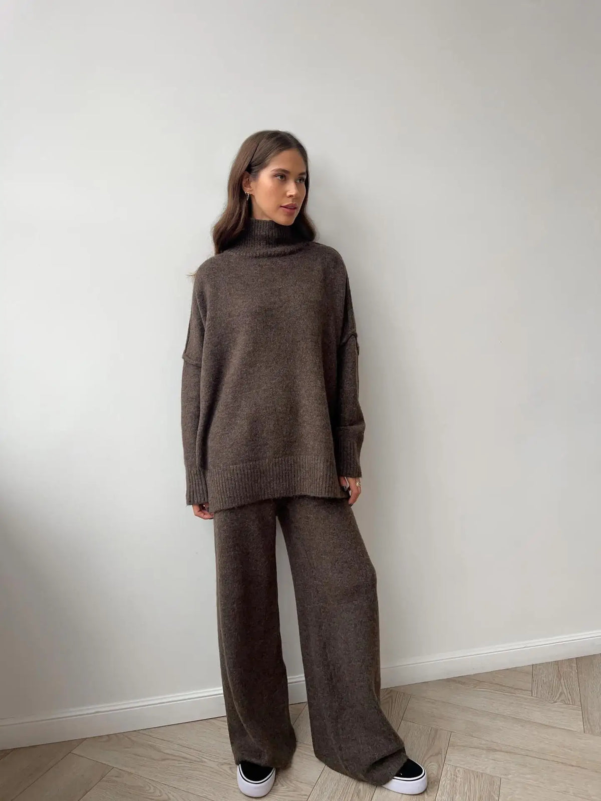 Oversized Knit Sweater & Wide Leg Pants Co-Ord Set | Cozy Two Piece Lounge Outfit | Chic Fall & Winter Matching Set