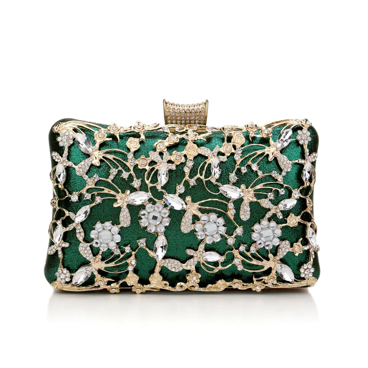 Floral Embroidered Clutch Bag, Elegant Lace Evening Purse with Intricate Flower Appliqué, Compact Handbag for Weddings, Parties & Special Occasions