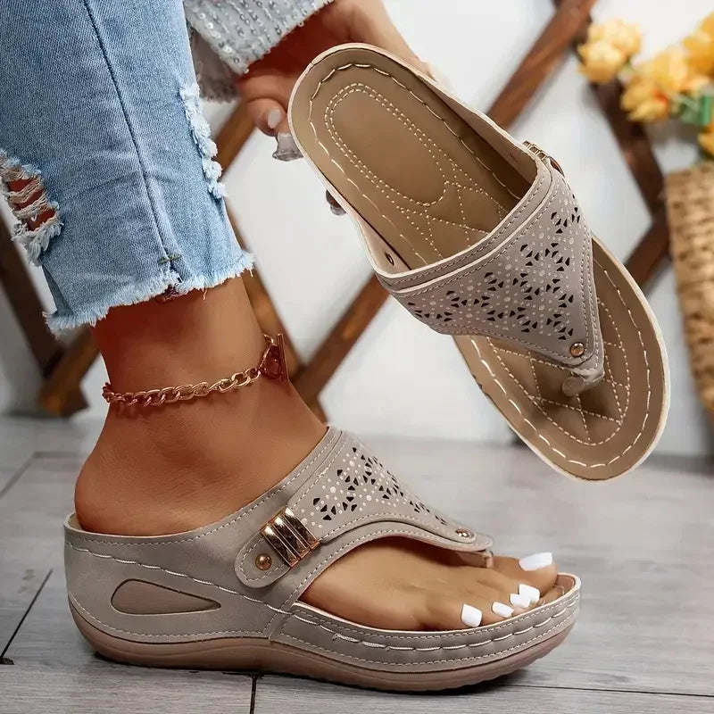 Wedge orthopaedic Thong Sandals | Ankle Strap Platform Sandals | Comfort Casual Summer Shoes