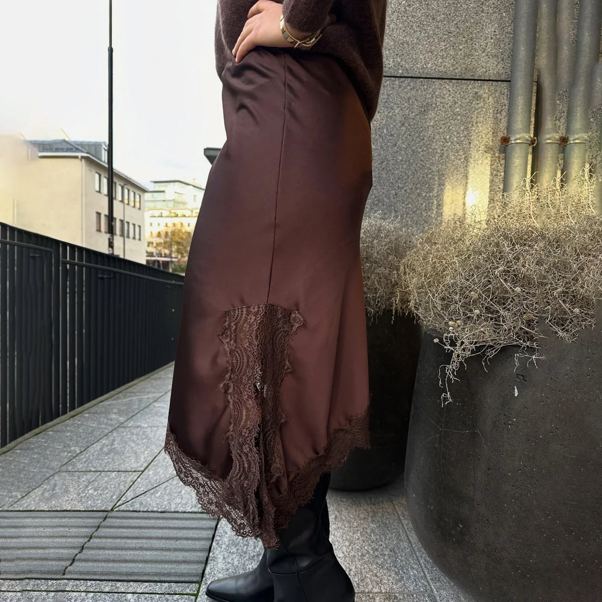 High Waisted Satin Midi Skirt Asymmetrical Wrap Skirt Side Slit Draped Long Skirt Elegant Casual Party Evening Wear