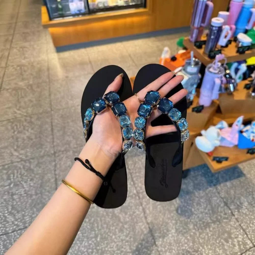 Beaded Flip Flops | Jeweled Thong Sandals | Boho Casual Summer Beach Shoes