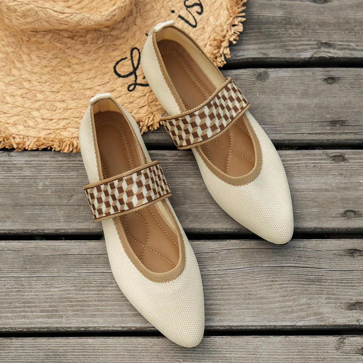 Mary Jane Flats | Breathable Mesh Slip-On Shoes | Round Toe Casual Walking Shoes