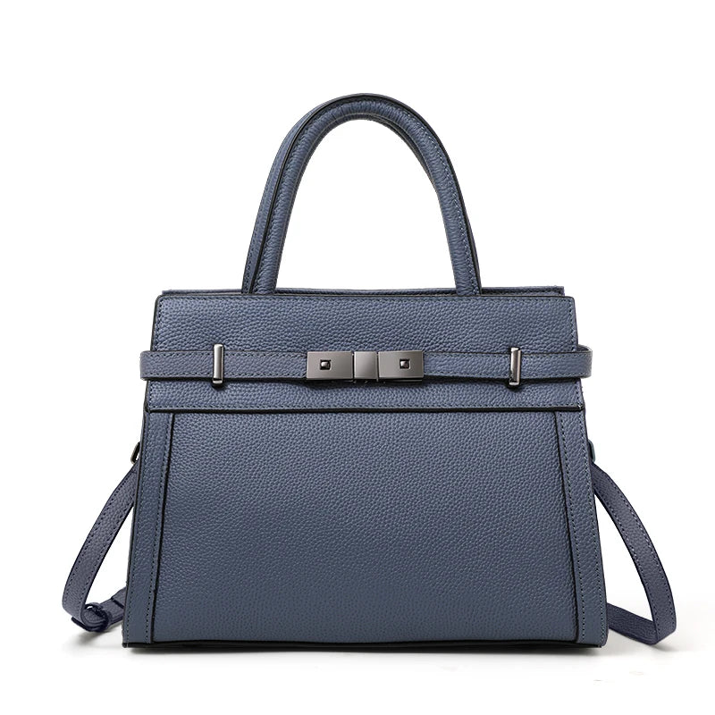 Structured Top Handle Handbag, Minimalist Shoulder & Crossbody Satchel Purse, Elegant Everyday Work Bag with Adjustable Strap